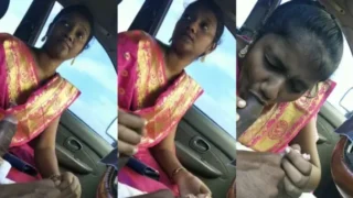 Tamil Young Girl Blowjob and Fucking inside the Car MMS Video
